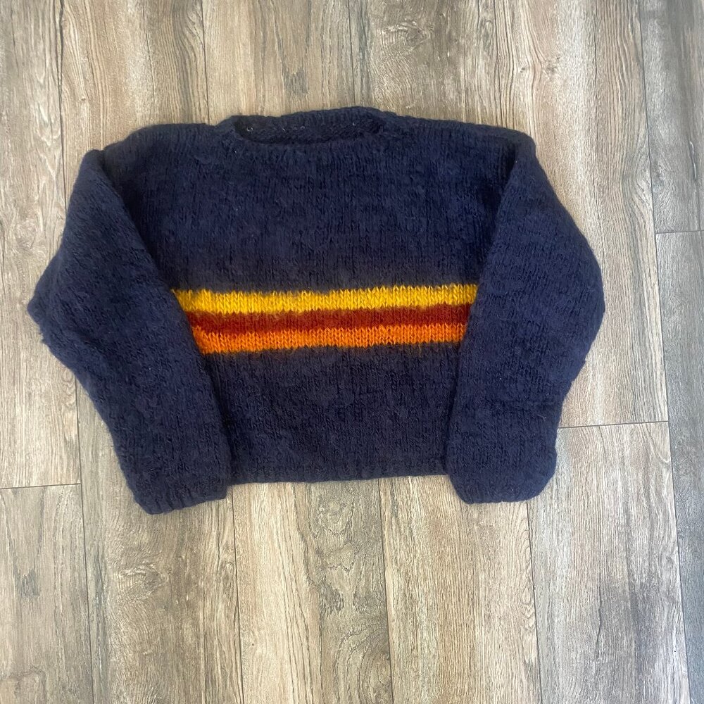 Vintage 80s Kat Man Do Fuzzy Cropped Sweater